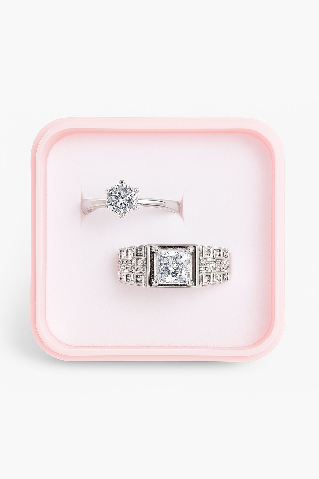 Solitaire Couple Ring