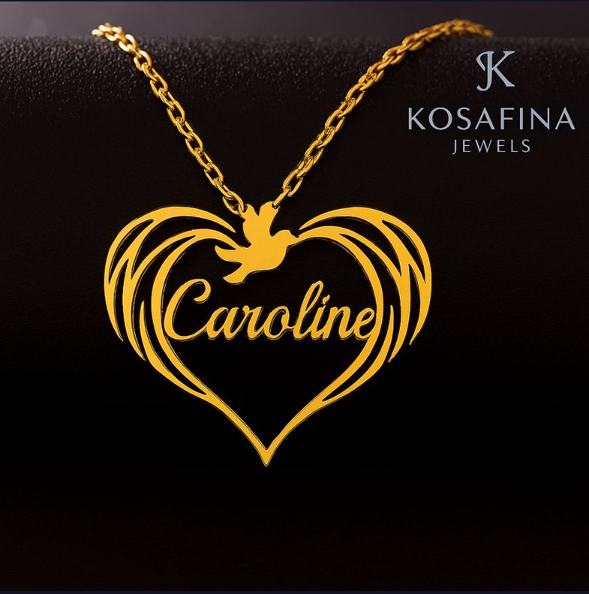 Angel Wings Heart Necklace