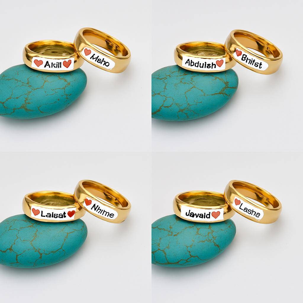 Customized Couple name rings