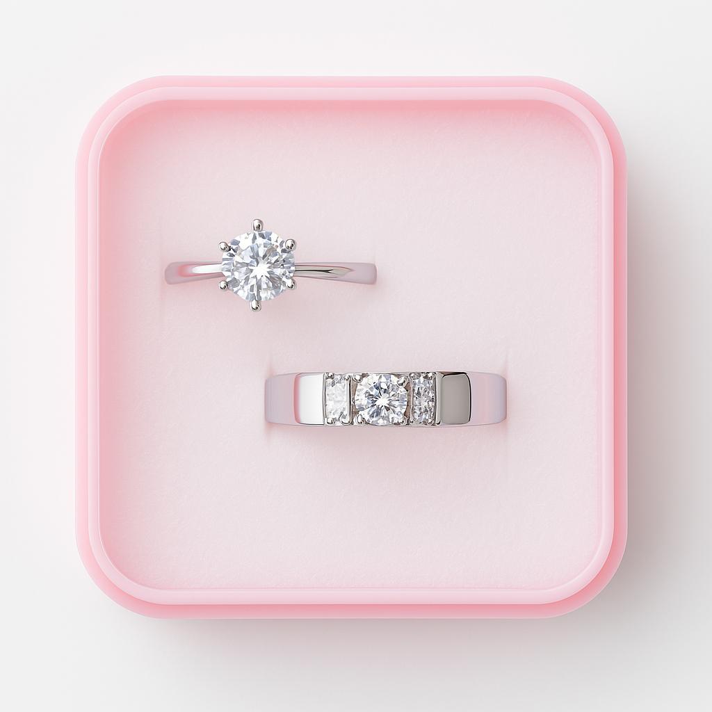 Solitaire Couple Ring